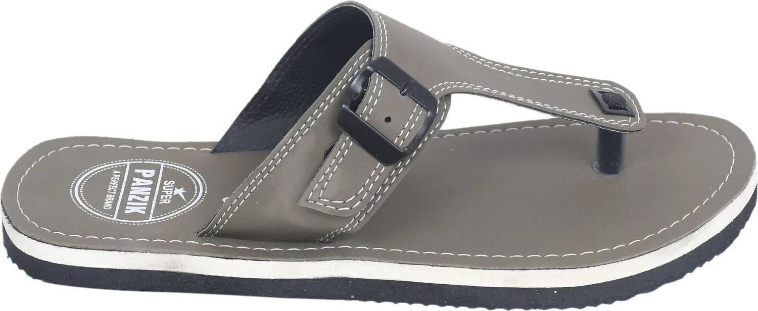 PANZIK Men Gray Flip Flops - Image 4