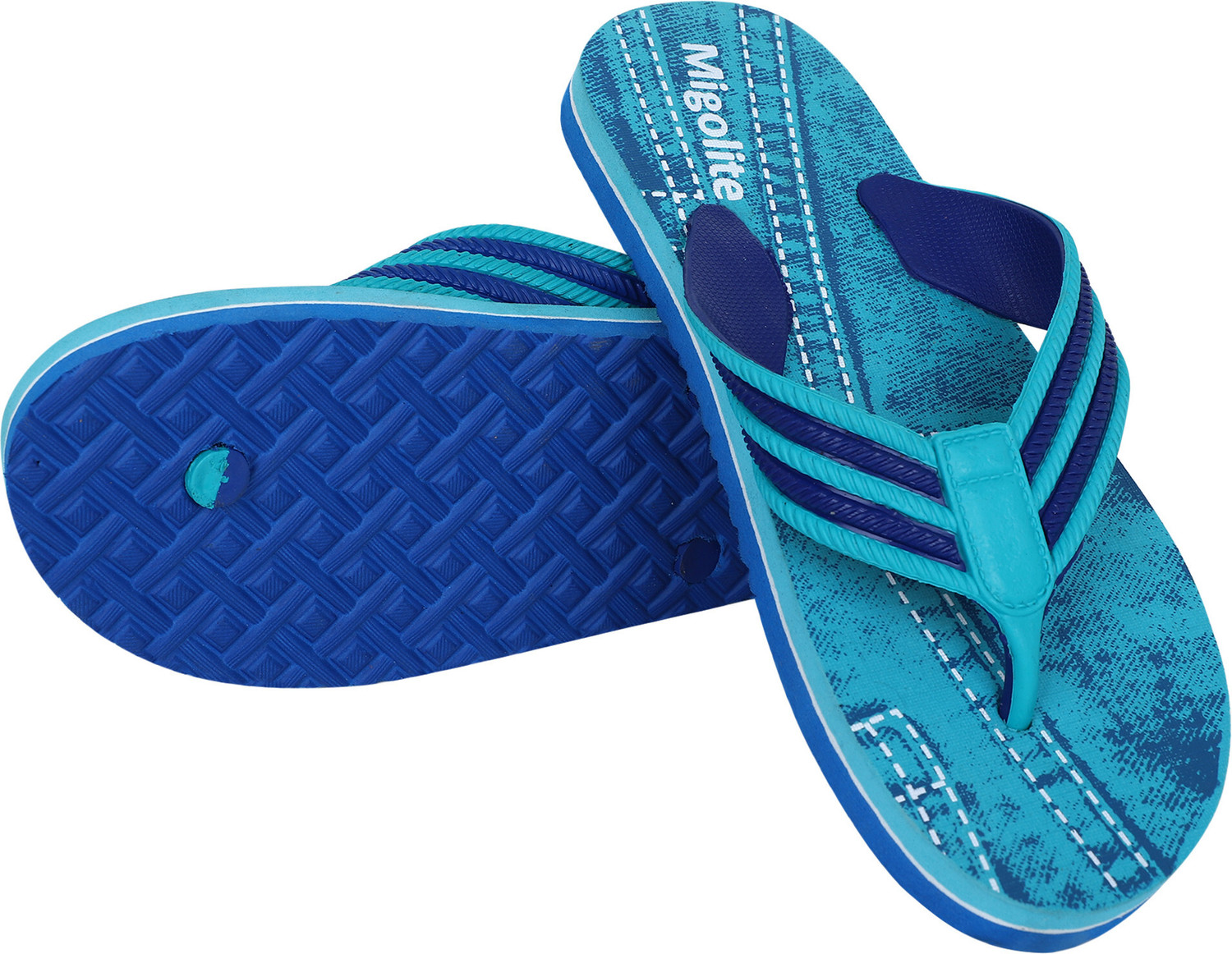 Image of MIGOLITE Men Migolite Mens Denim Print with Stylish Straps � Comfort Wear EVA Flip Flops