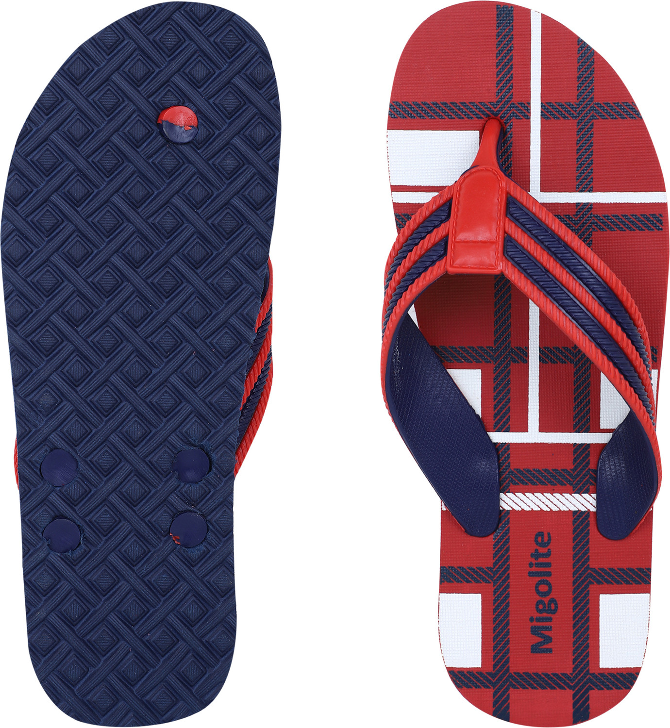 Image of MIGOLITE Men Migolite Men s Stylish Checked Flip Flops Soft Sole Casual Comfort Slippers