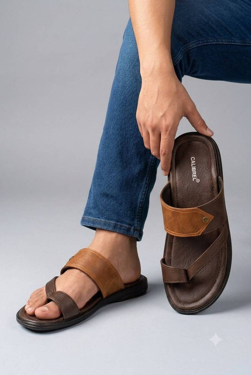 CALIBREL Men Brown Slippers - Image 1