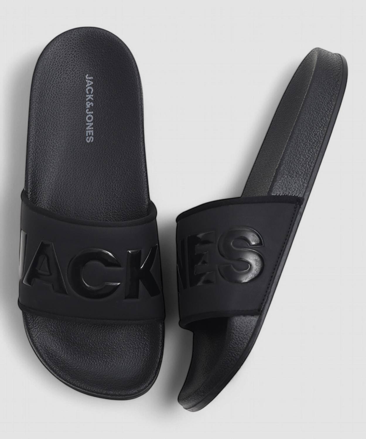 JACK & JONES Men Black Slides - Image 4