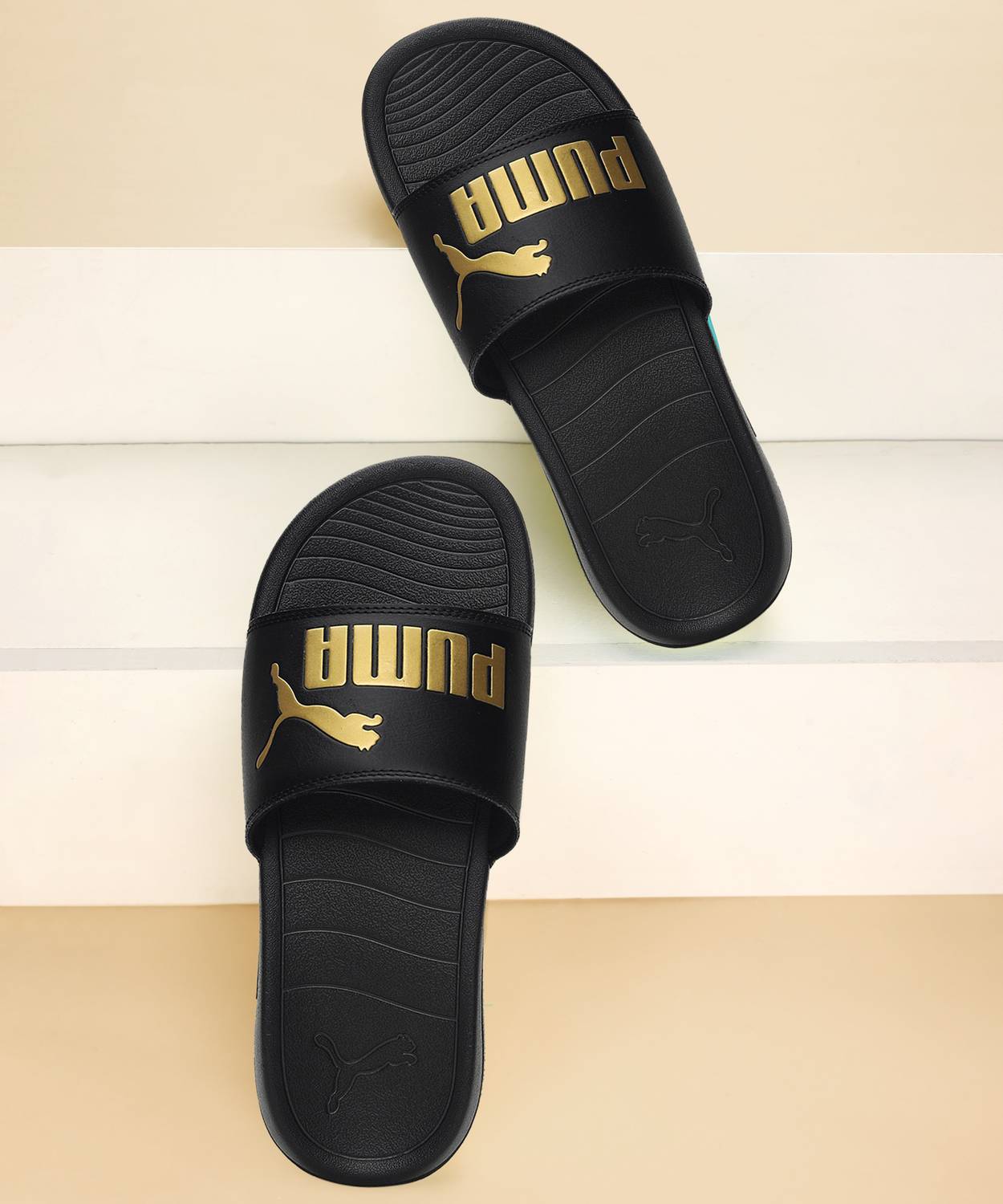 PUMA Men Popcat 20 RES Slides Black - Image 1