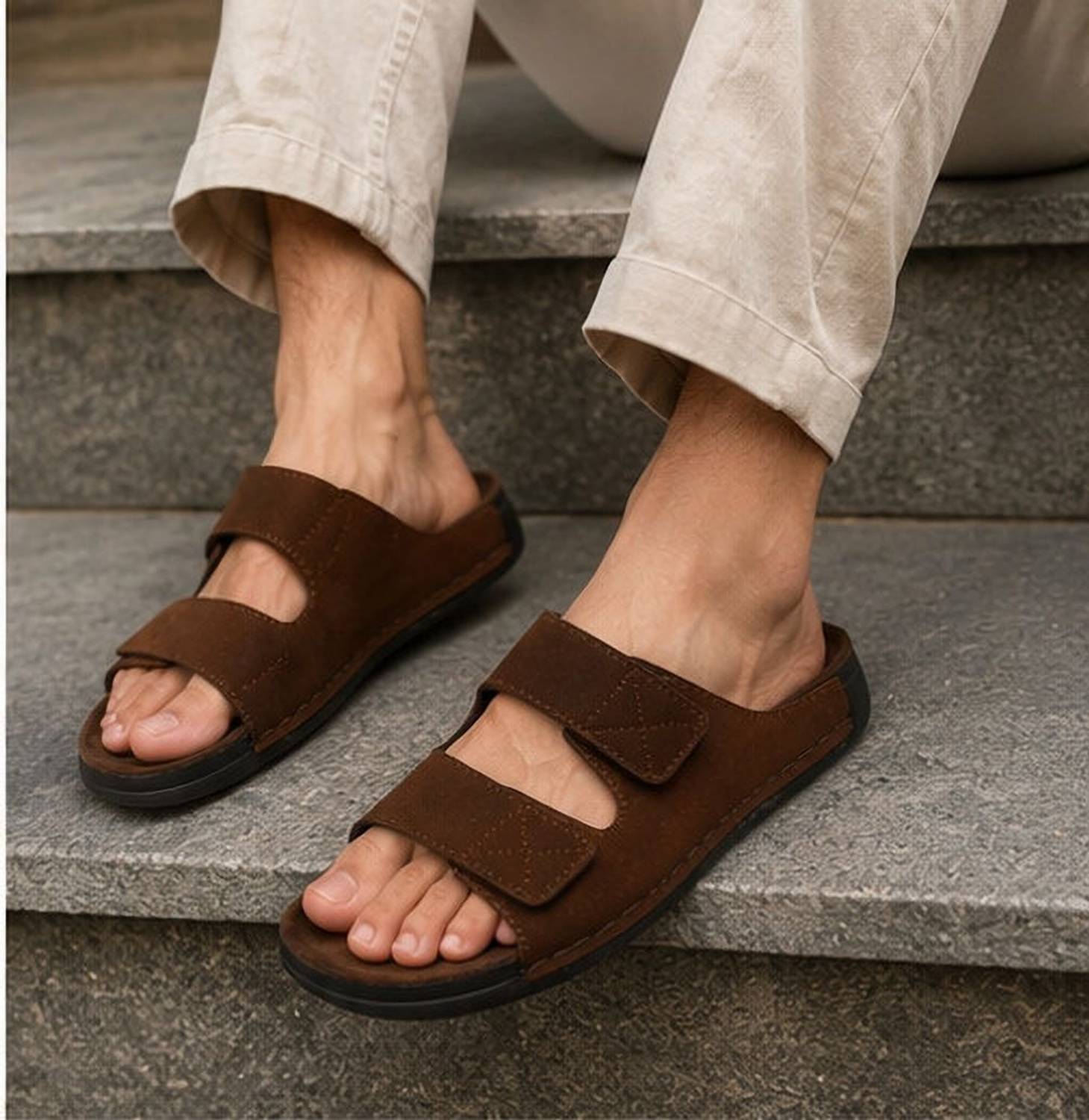 Nyzora Men Slides Brown