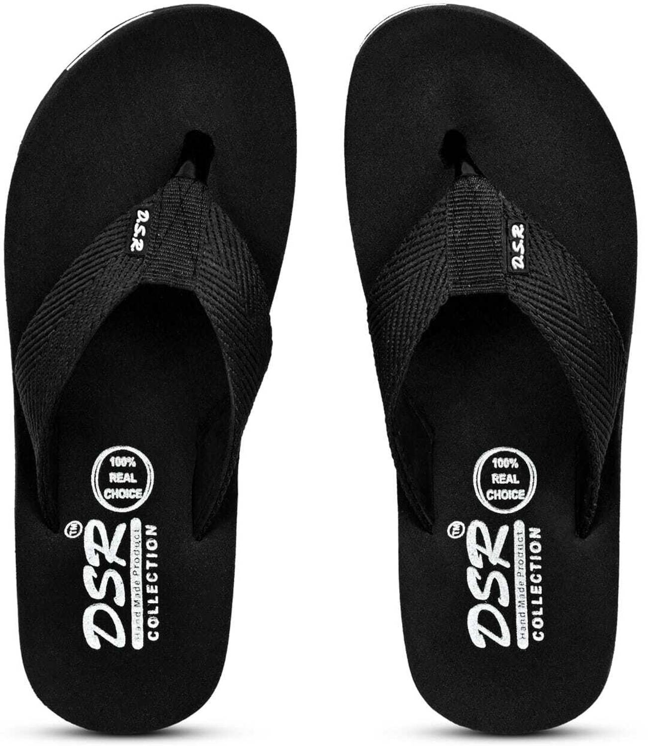 DSR Men Black Flip Flops - Image 4