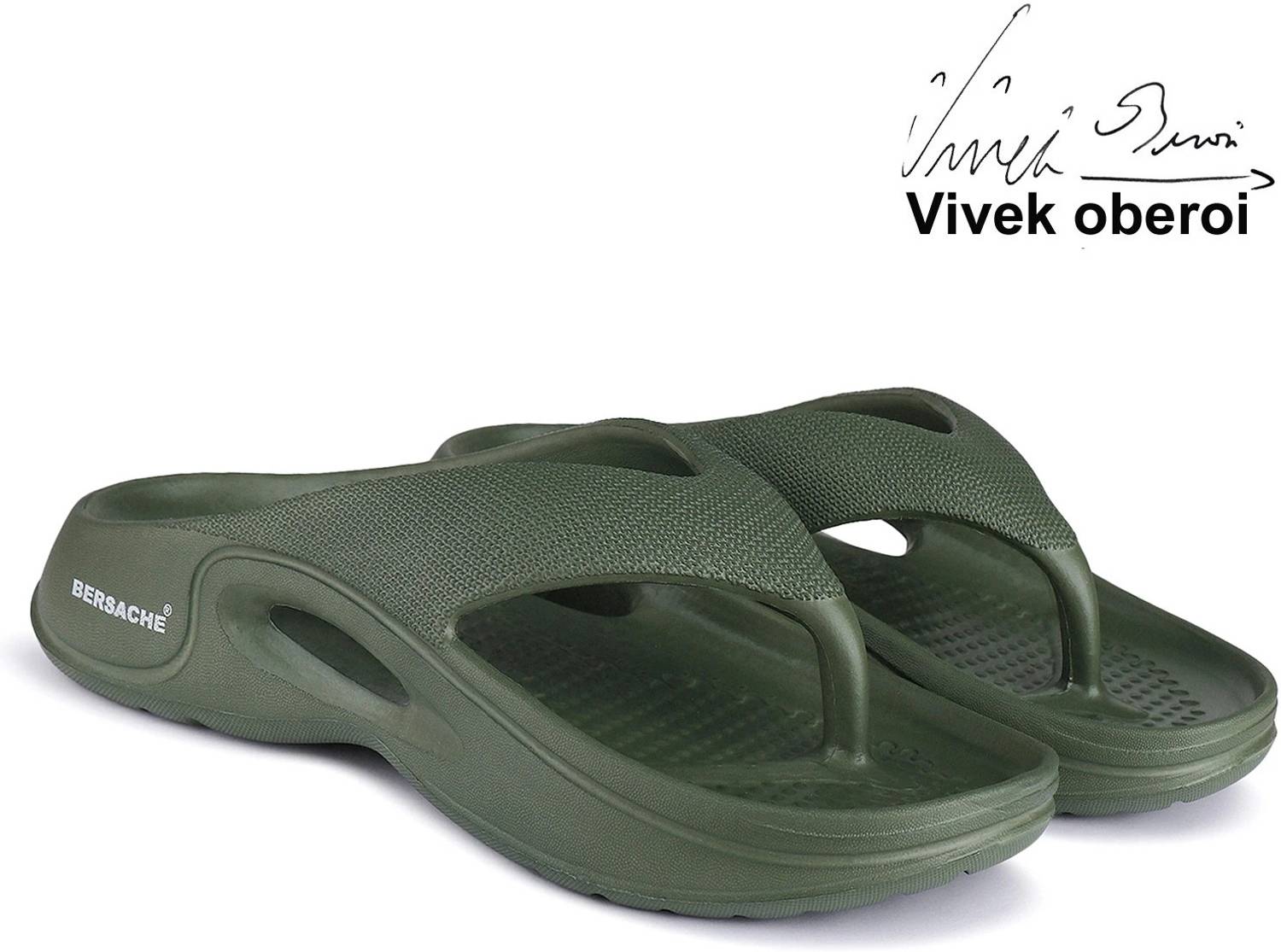 BERSACHE Men Green Sandals Flip Flops - Image 4