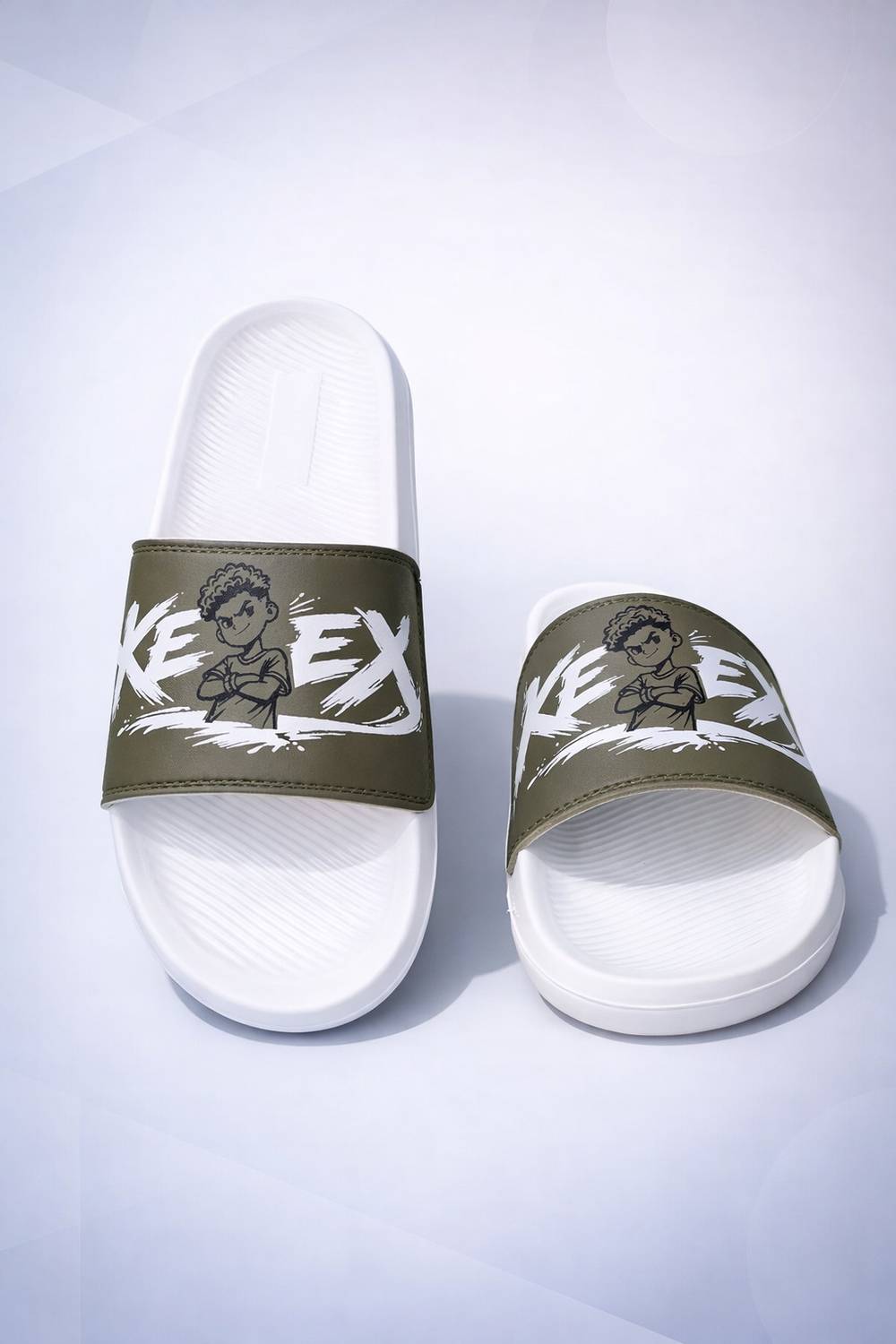 keex Men White Slides - Image 5