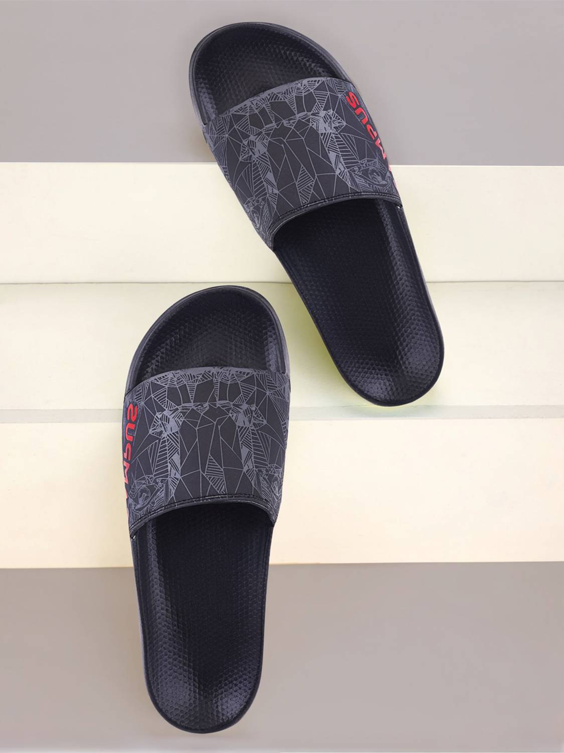 CAMPUS Men Black Slides - Image 2
