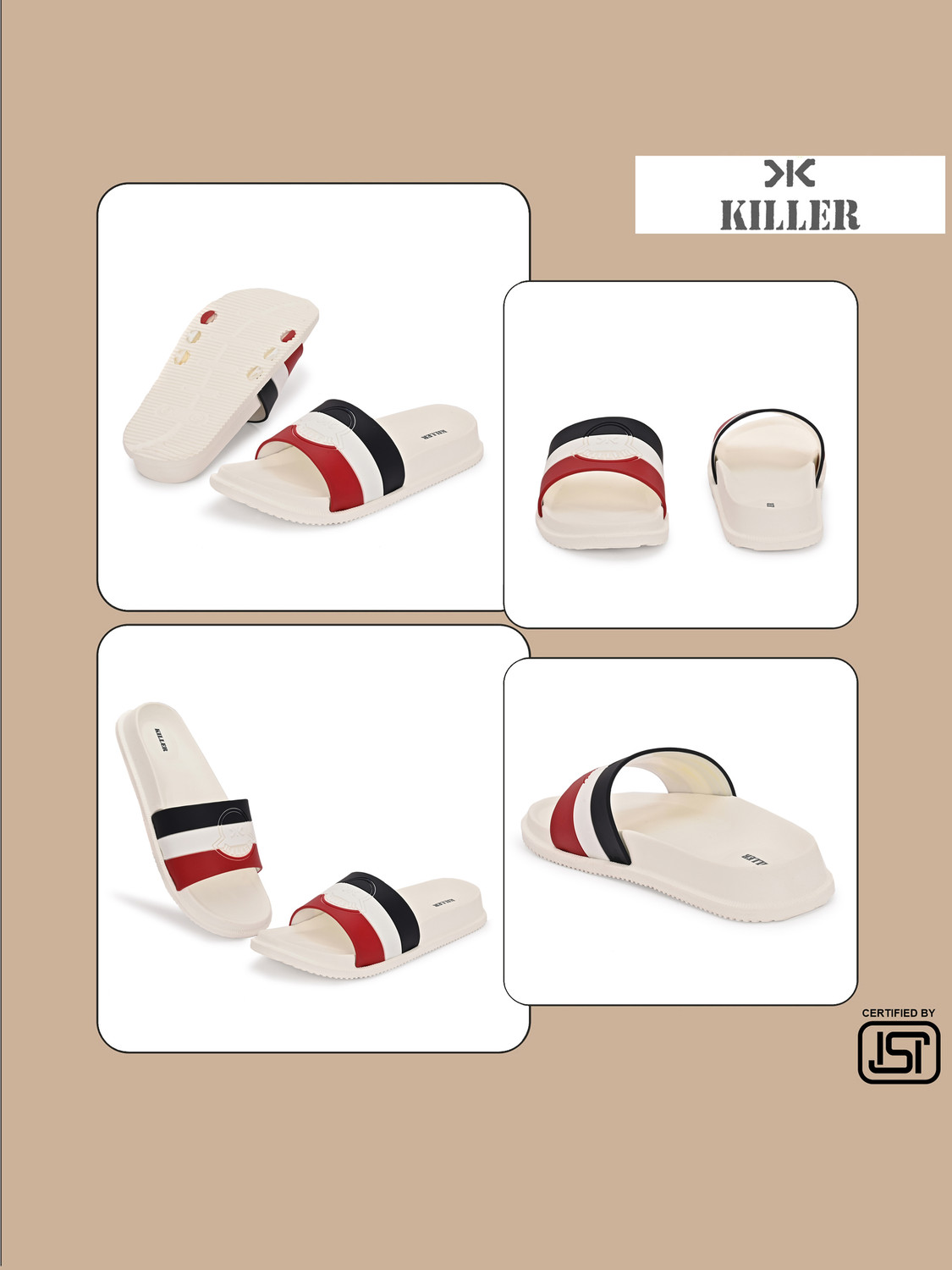 Image of KILLER Men Soft Comfortable Chappal Casual Lightweight Men Slippers for Daily Wear Flip Flops