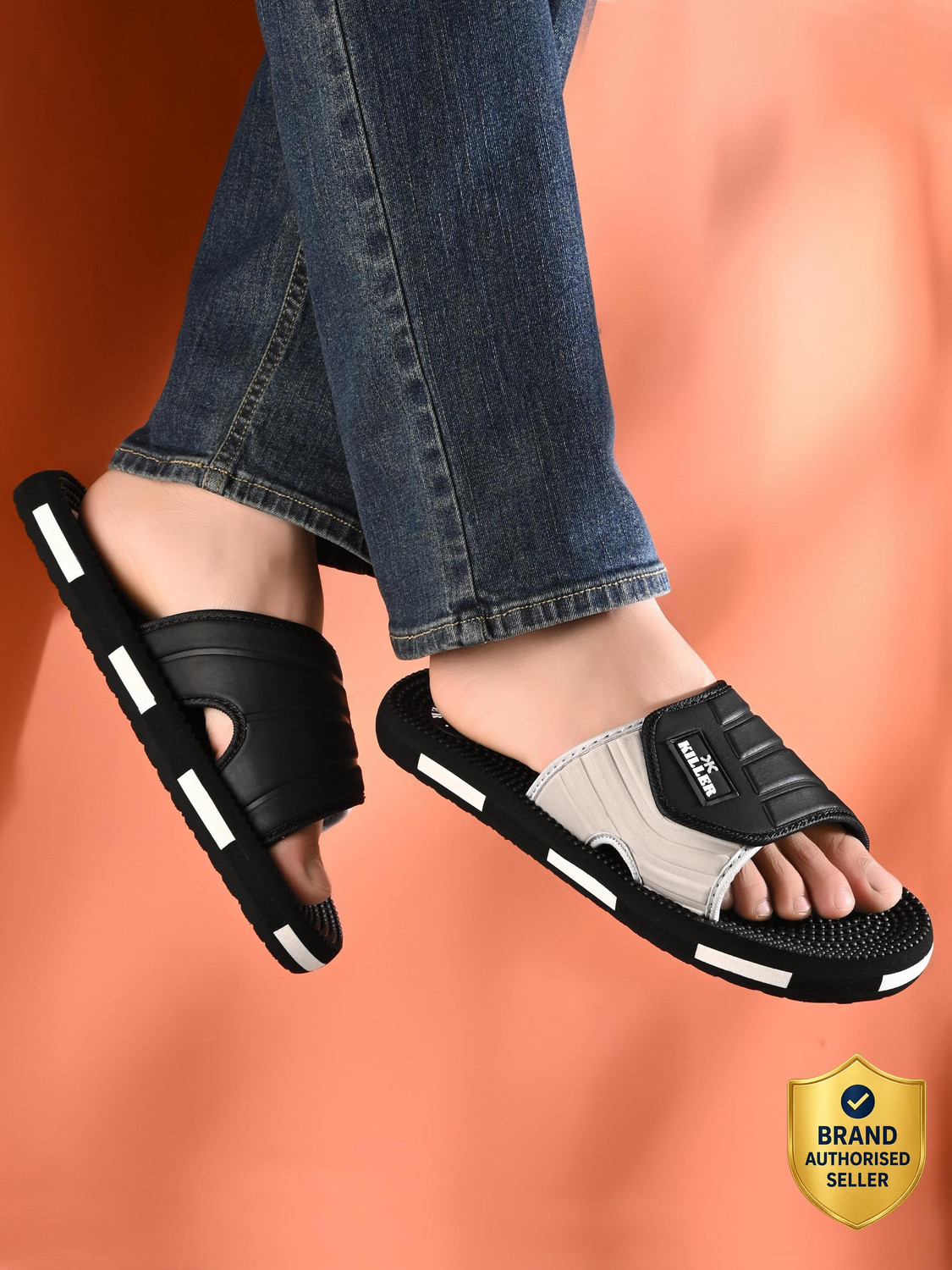 Image of KILLER Men Soft Comfortable Chappal Casual Lightweight Mens Slippers for Daily Wear Slides