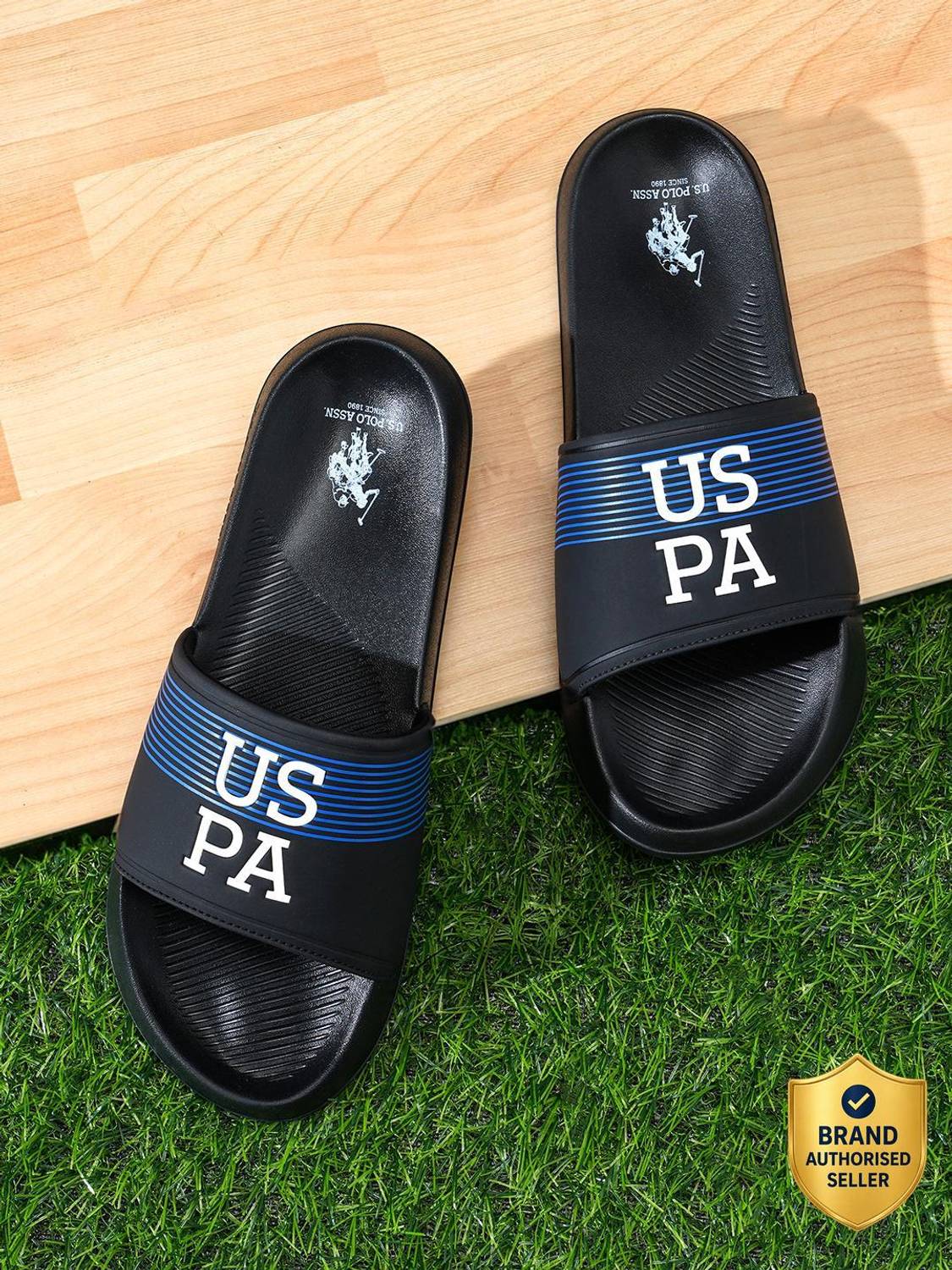 U.S. POLO ASSN. Men Black Slides - Image 1