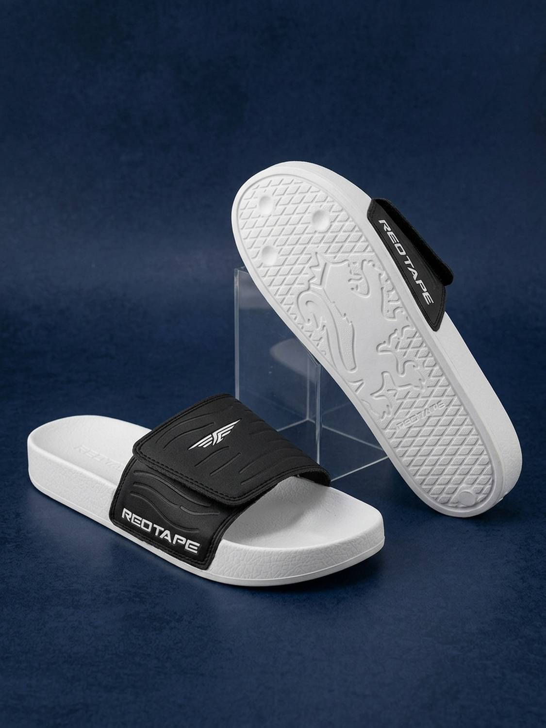 RED TAPE Men Red Slides