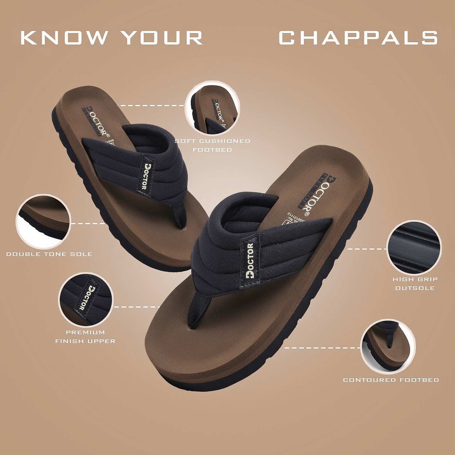 Image of DOCTOR FEEL SOFT Men Men Lightweight|Soft Cushioning|Flexible Sole|Daily Wear|Premium Quality Slipper Slippers