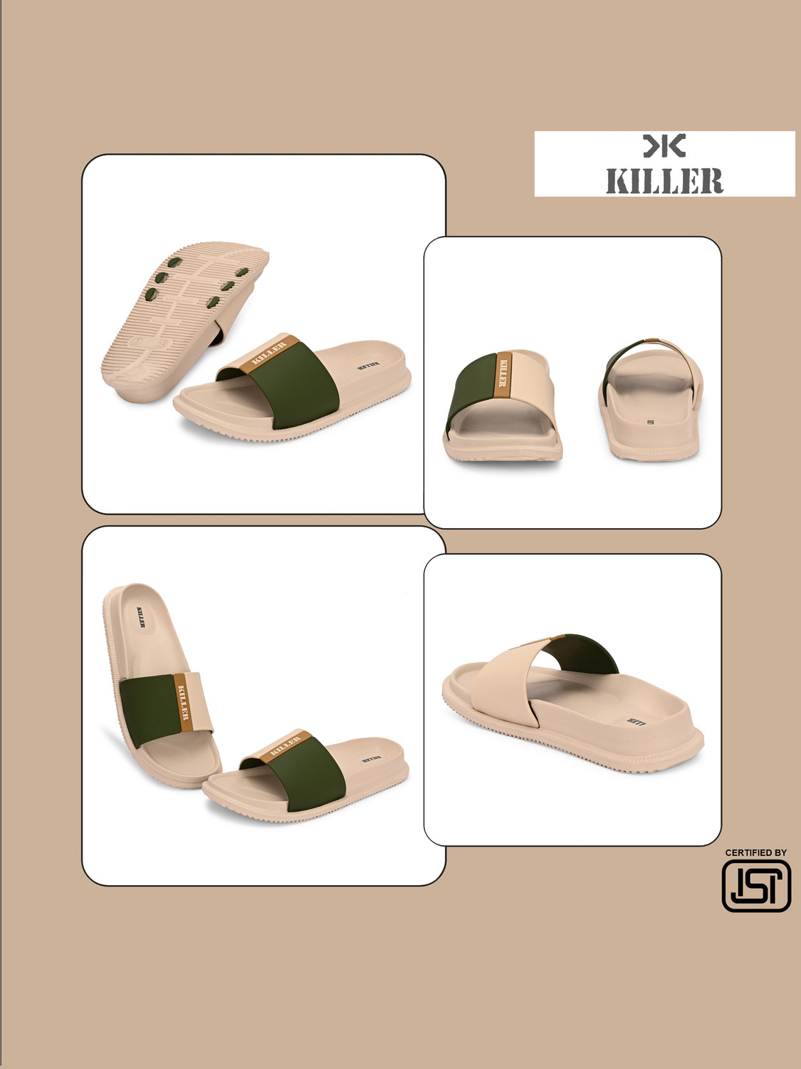 Image of KILLER Men Soft Comfortable Chappal Casual Lightweight Men Slippers for Daily Wear Slippers