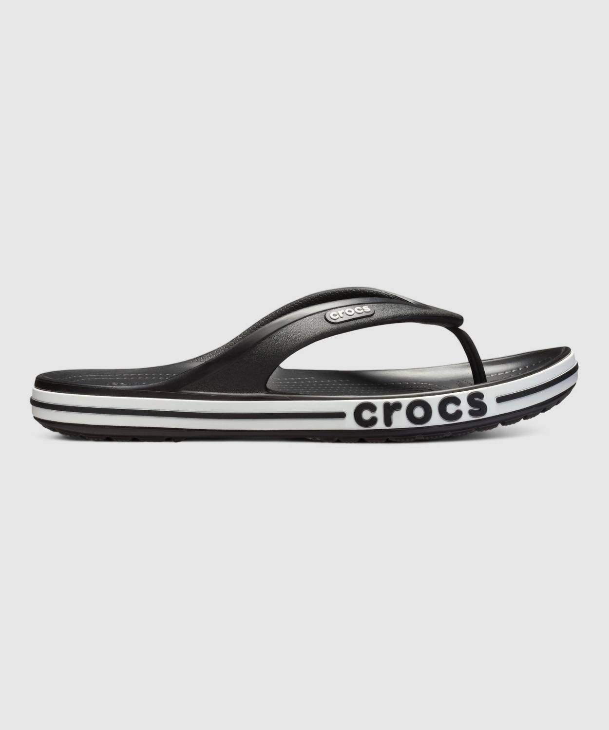 CROCS Unisex Bayaband Black Flip Flops - Image 4