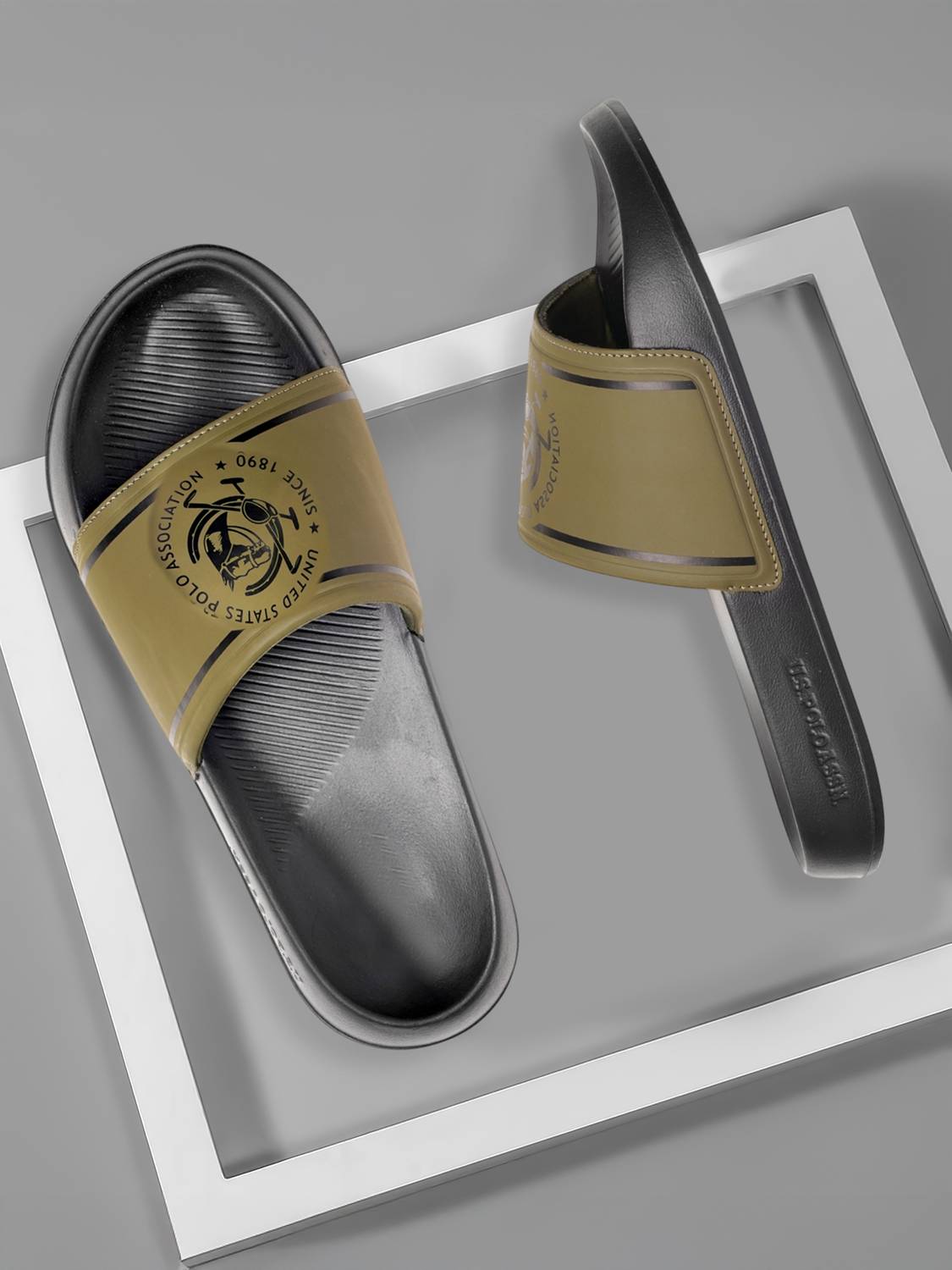 U.S. POLO ASSN. Men's Green Slides - Image 2