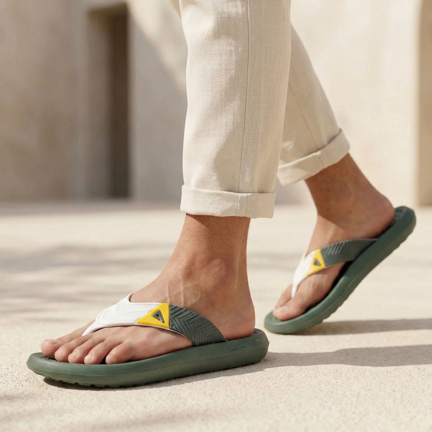 Image of Impakto by Ajanta Men Slippers, V Shape Flip Flops, Lightweight & Comfortable Daily Use Chappal Flip Flops