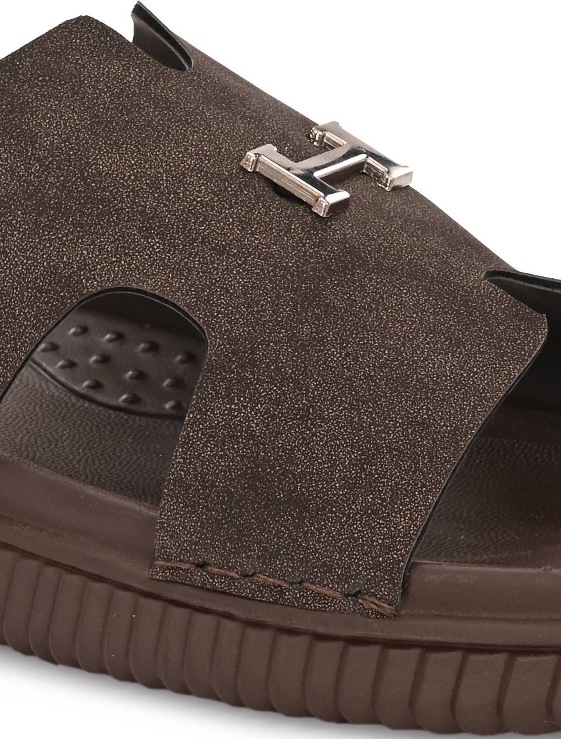 Layasa Men Brown Slides - Image 3
