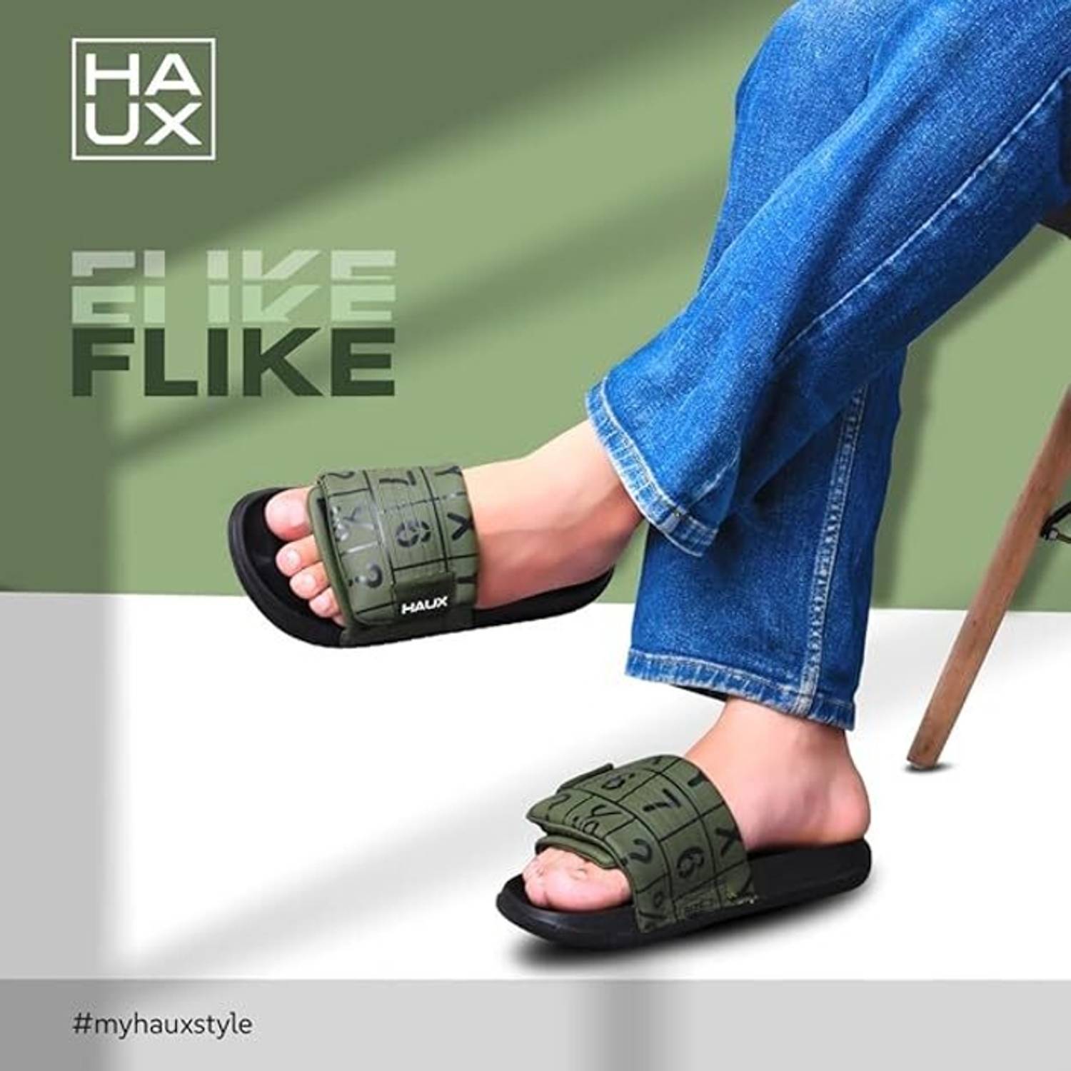 Haux Men Green Flip Flops - Image 2