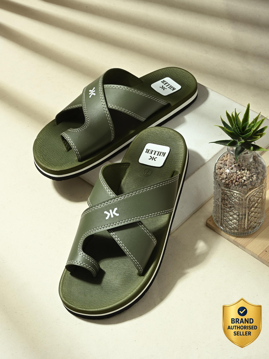Image of KILLER Men Soft Comfortable Chappal Casual Lightweight Mens Slippers for Daily Wear Flip Flops