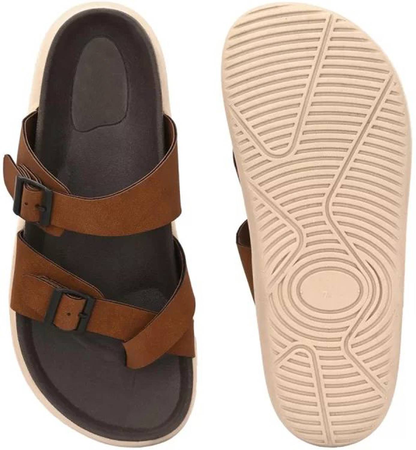 Layasa Men Brown Slippers - Image 5