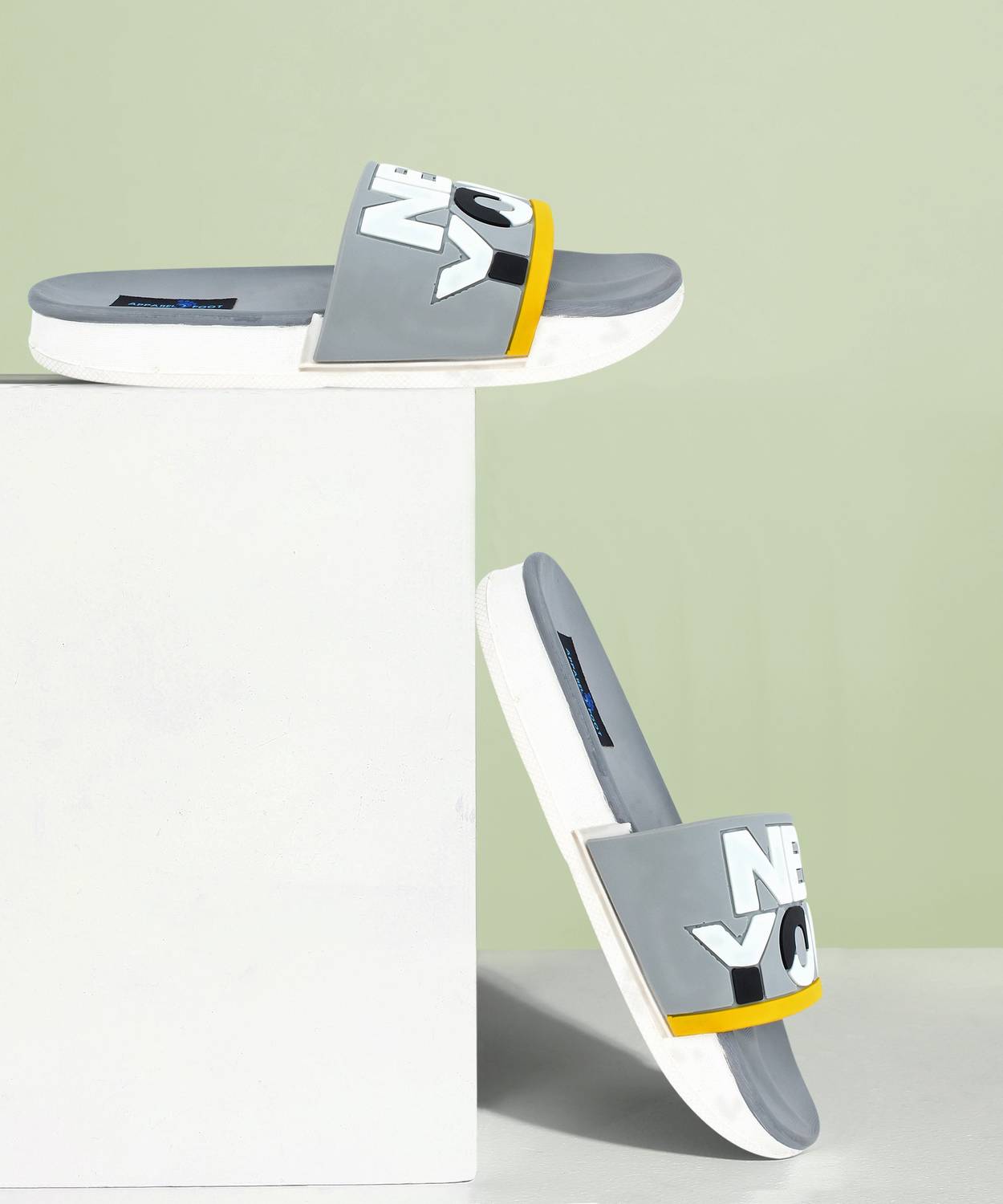 Apparel4Foot Men Men Sliders Grey New York Slides | Boys Casual Chappals | Home Slides| Slides Footwear for Men | Perfect Flipflops For Daily Wear Slides Slides