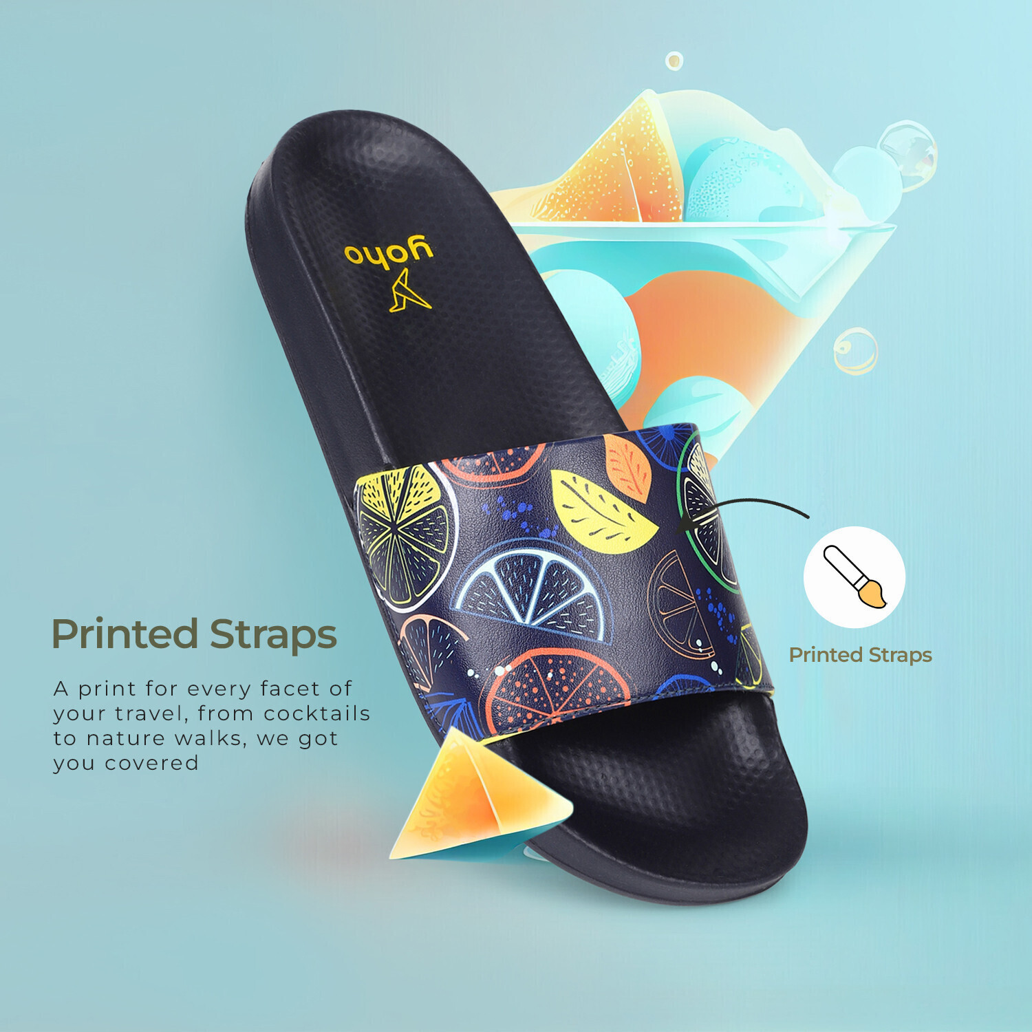Image of yoho Women Tropica Printed Comfortable Women Slides Stylish & Waterproof | Ladies Slippers Slides
