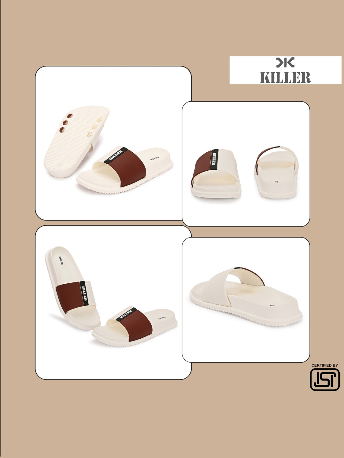 Image of KILLER Men Soft Comfortable Chappal Casual Lightweight Men Slippers for Daily Wear Slippers
