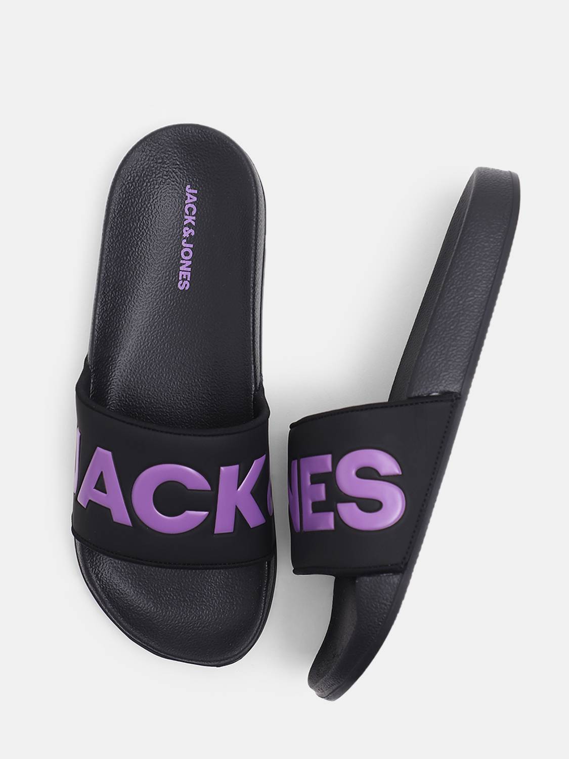 JACK & JONES Men Black Slides - Image 3