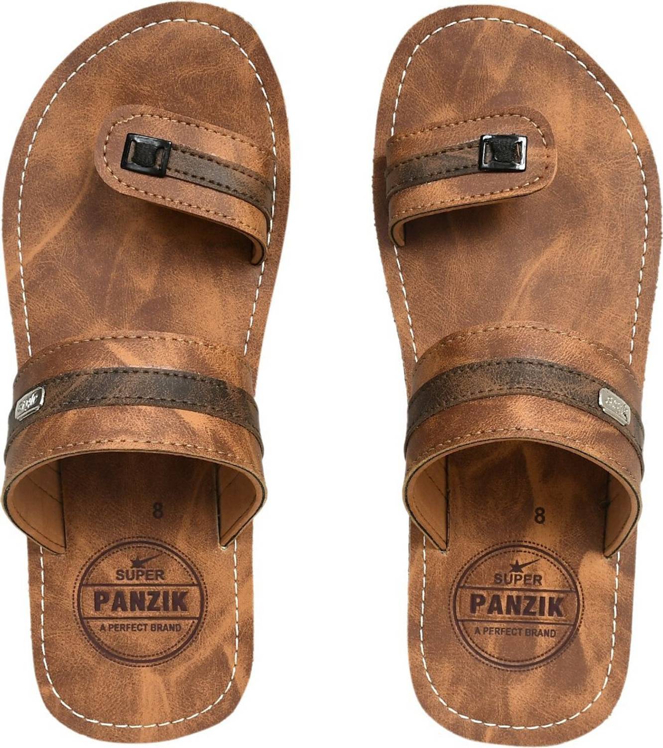 PANZIK Men Brown Flip Flops - Image 3