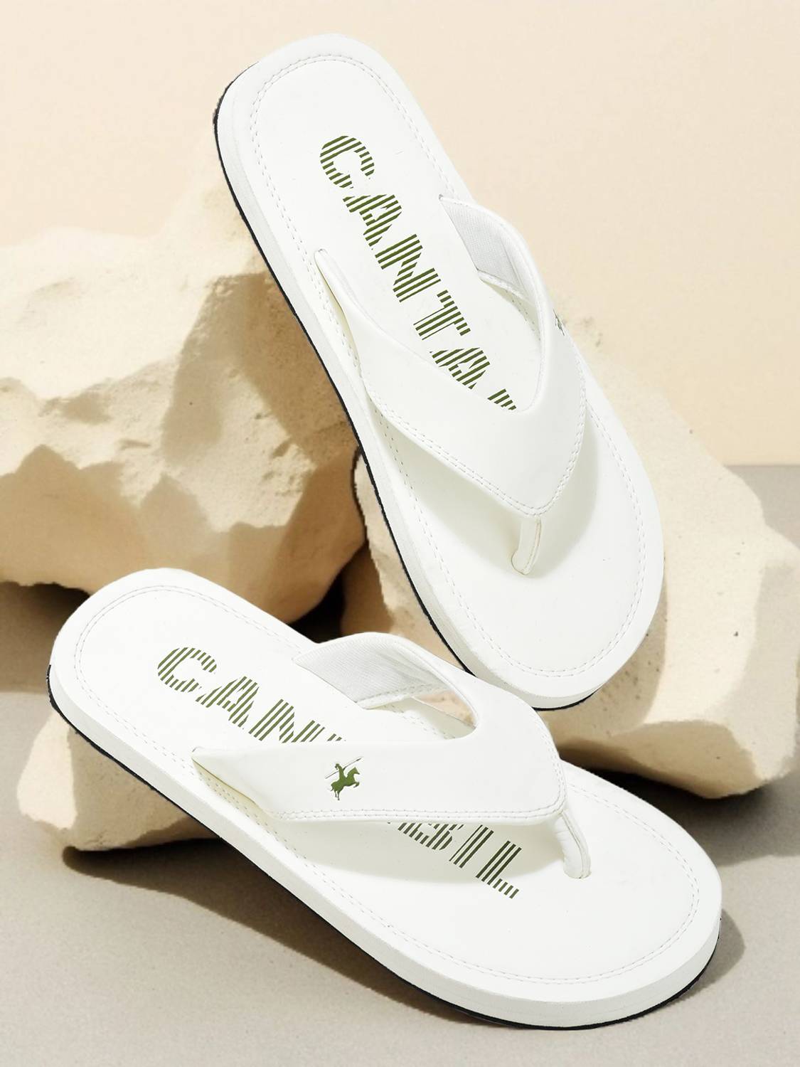 CANTABIL Men White Flip Flops - Image 1