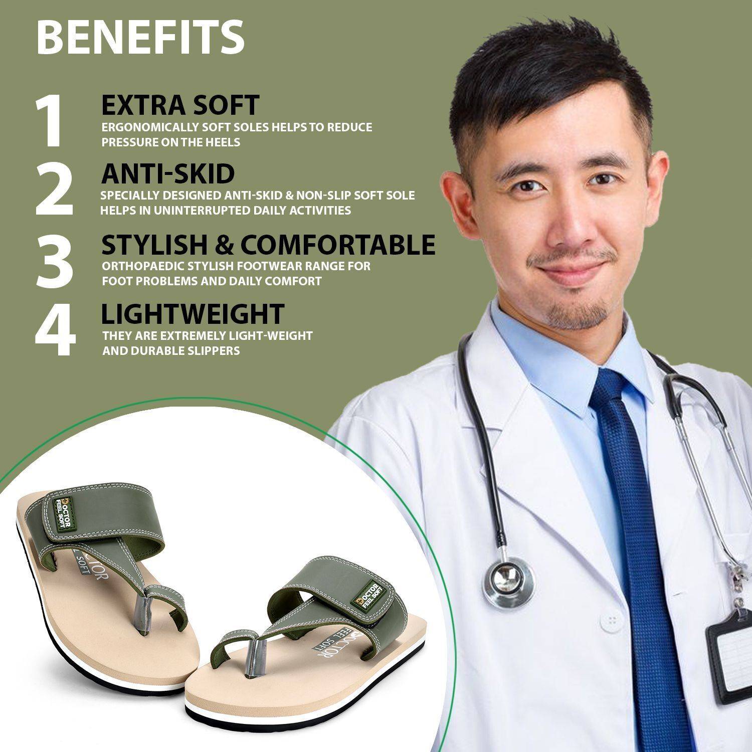 Doctor Feel Soft Men Orthopedic Comfort Slippers - Image 5