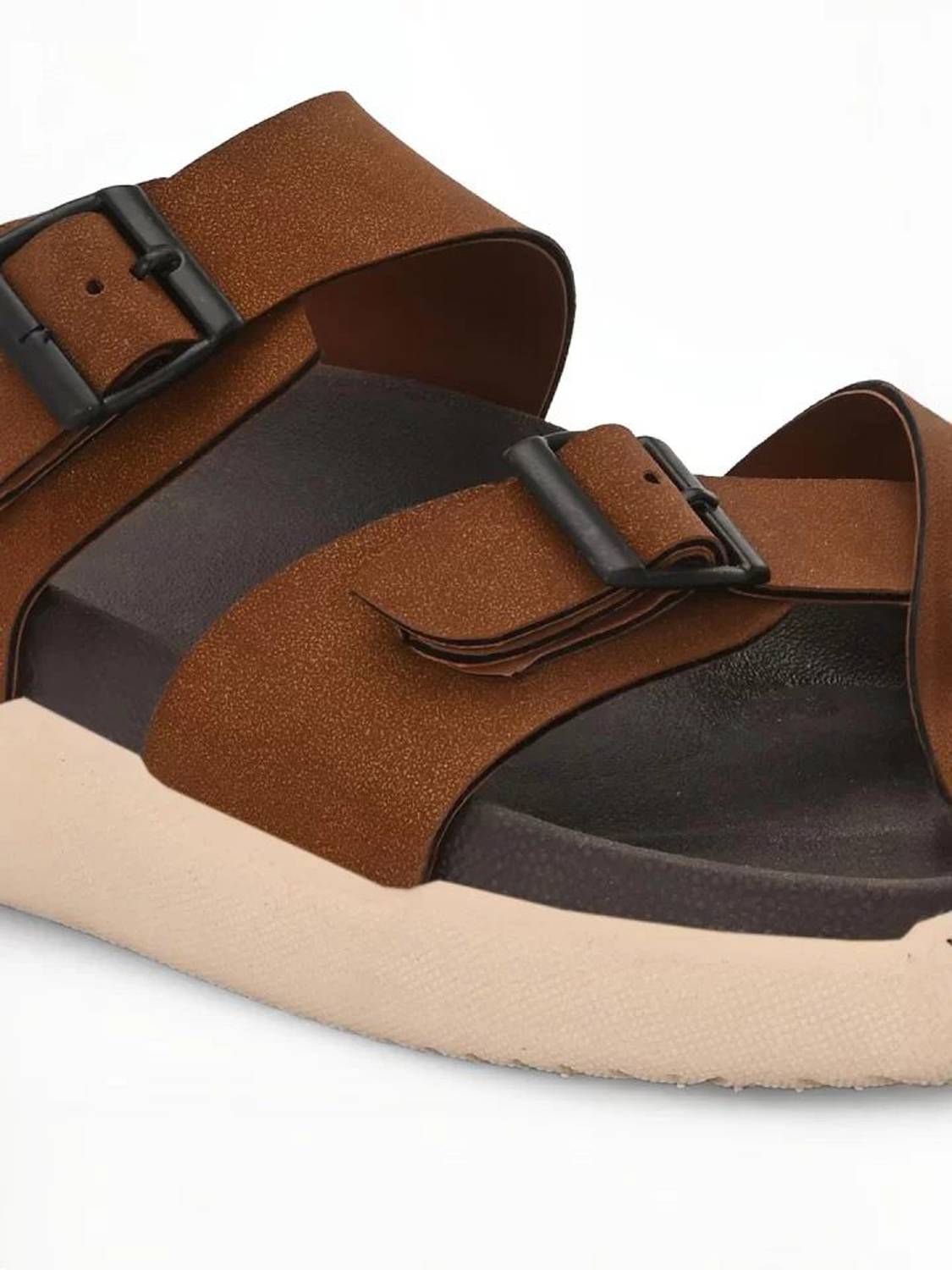 Layasa Men Brown Slippers - Image 4