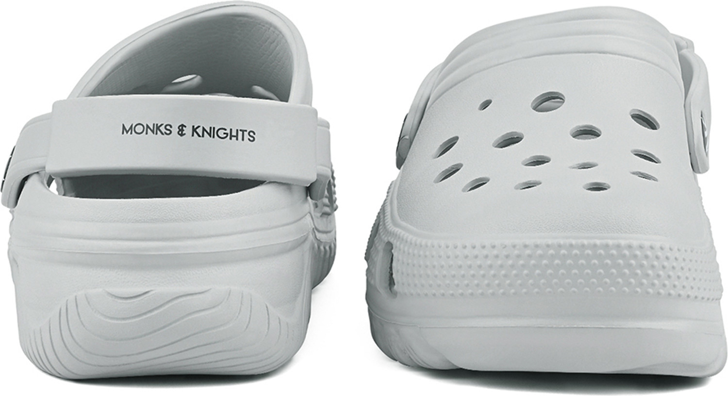 Image of MONKS & KNIGHTS Grey Lightweight Flexible All Day Clogs for men, MK-CLG-005-GY Men Clogs