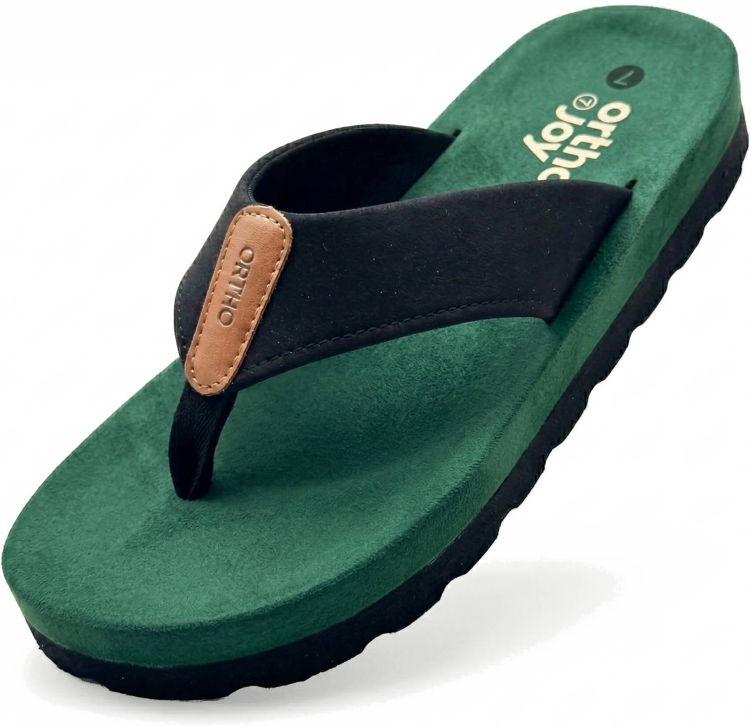 ORTHO JOY Men Green Slippers - Image 1
