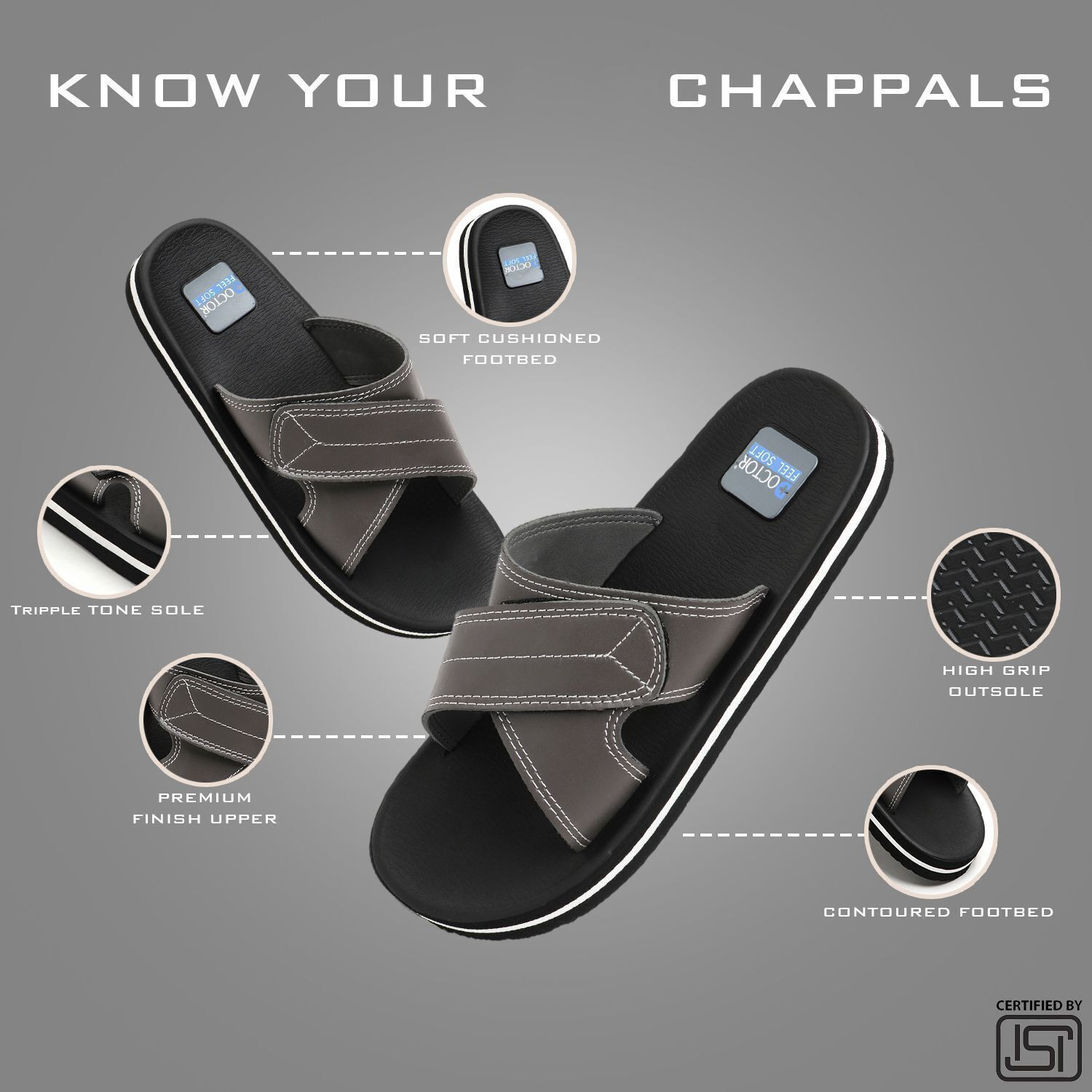 Image of DOCTOR FEEL SOFT Men Men Orthopedic Slippers | All Day Comfort Support Slippers