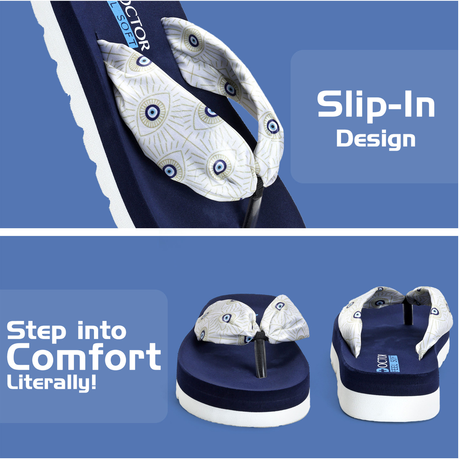 Image of DOCTOR FEEL SOFT Women Orthopedic Doctor Slippers for | Cushioned, Anti Skid Slippers