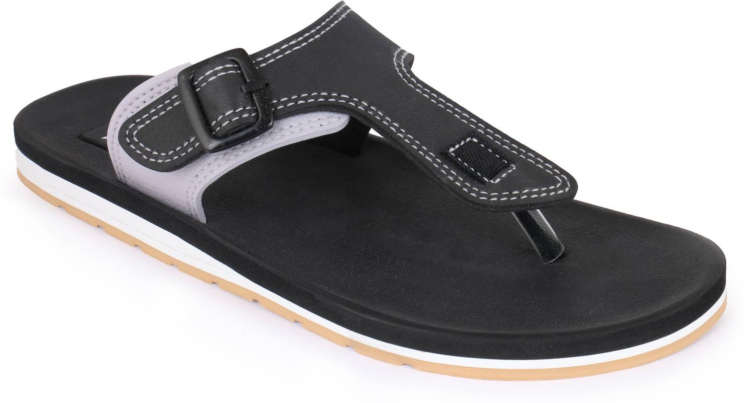 Adda Men Black Flip Flops - Image 3