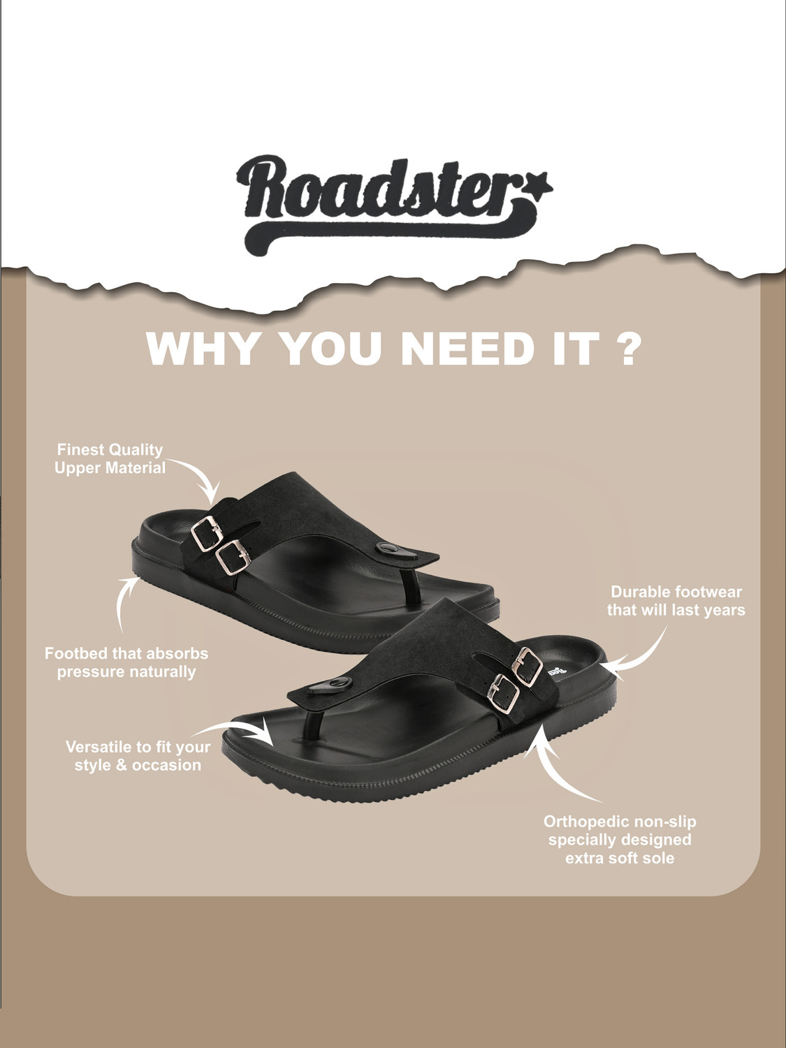 Image of Roadster Men Soft Trendy Comfortable Chappal Casual Lightweight Men Slippers for Daily Wear Flip Flops