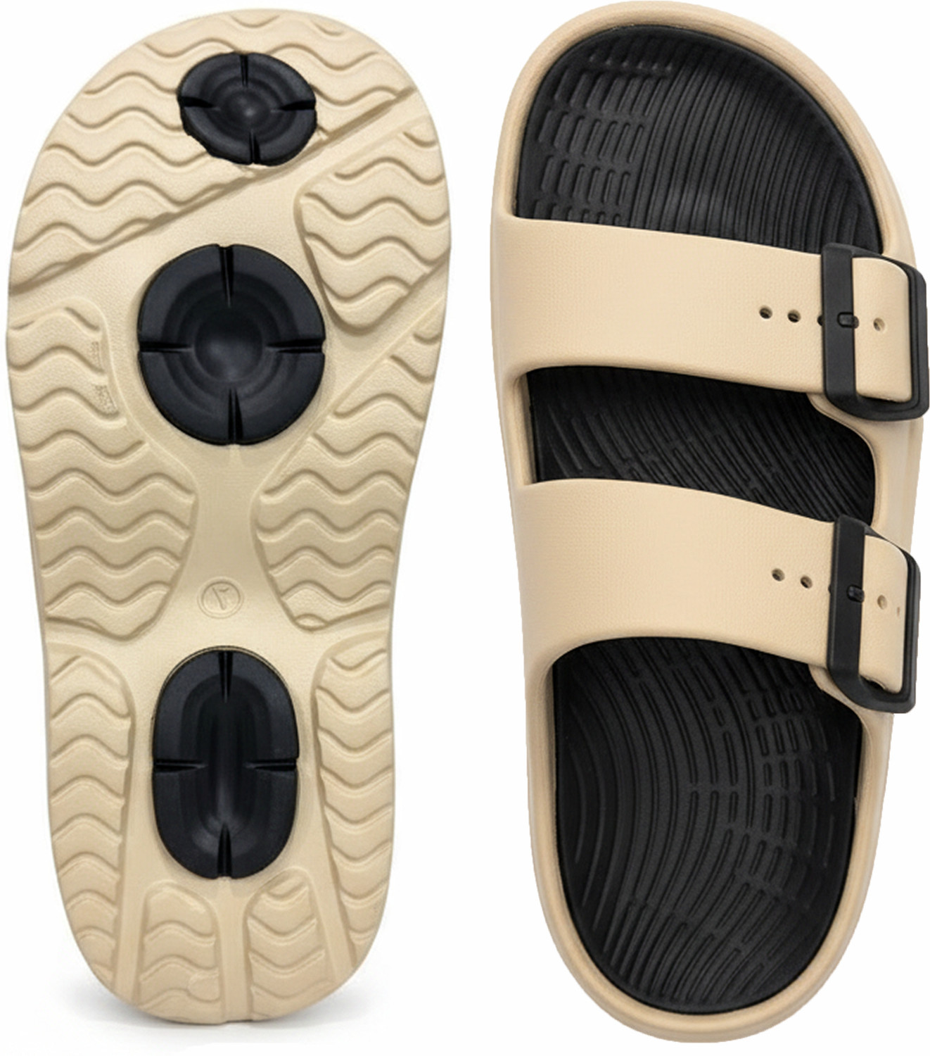Image of Smoothlite Soft EVA Double Strap Sandals|Adjustable Buckle|Lightweight Anti-Slip Sandals Men Flats