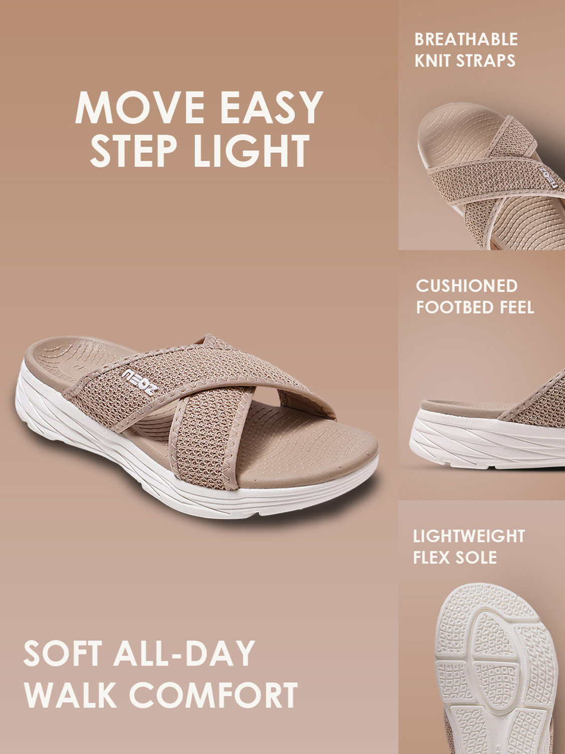 Image of Neoz Women Levirex Lightweight with Arch Support Durable Anti-Skid & Stylish Dailywear| Flip Flops