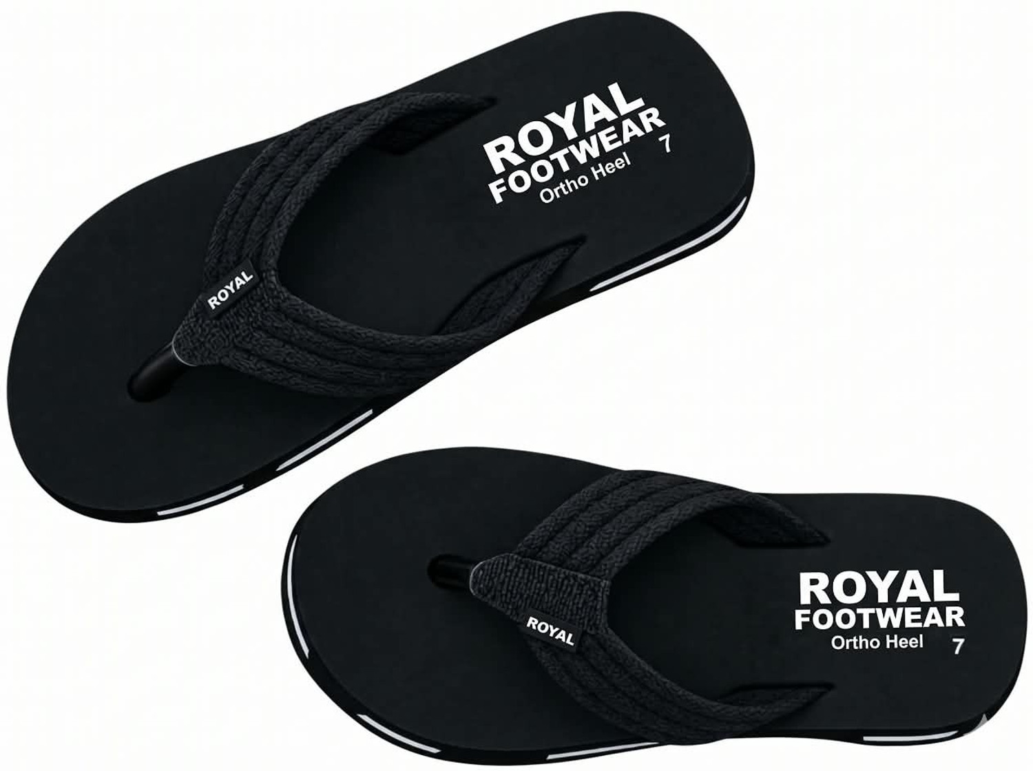 Image of Royal Footwear Men Slippers (Black, 6)