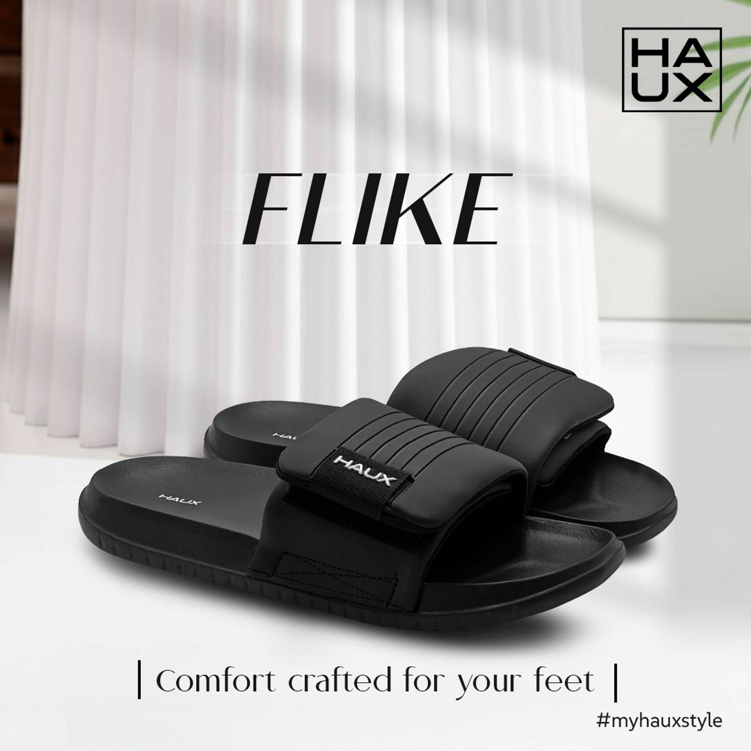 Haux Men Black Slides - Image 2