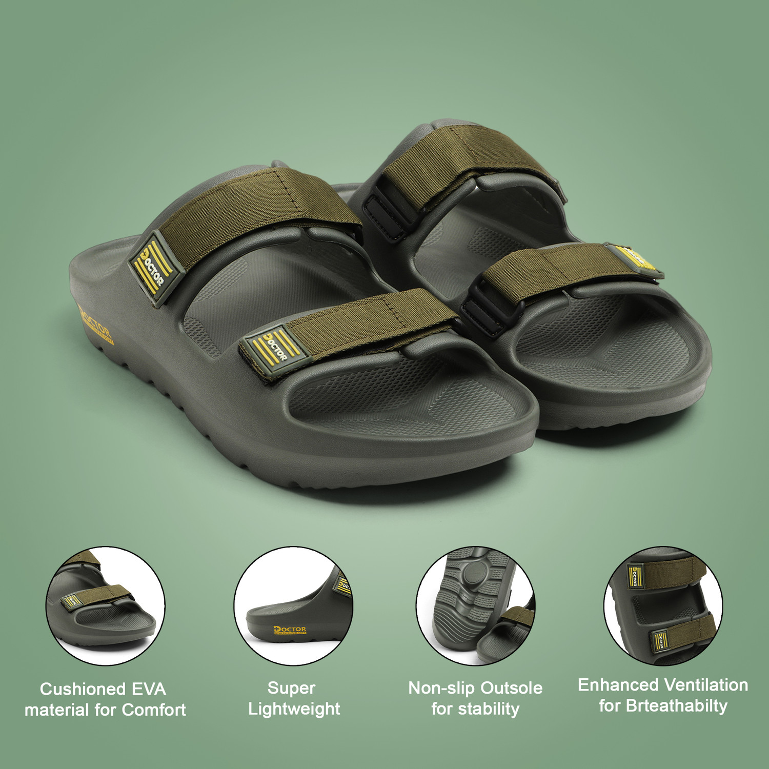 Image of Doctor Health Super Soft Men Orthopaedic Men Slippers | Lightweight, Cushioned, Durable, Anti Skid Flip Flops