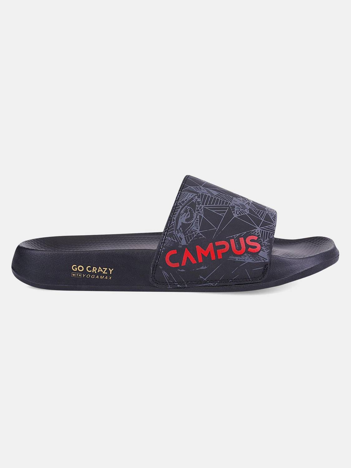 CAMPUS Men Black Slides - Image 3