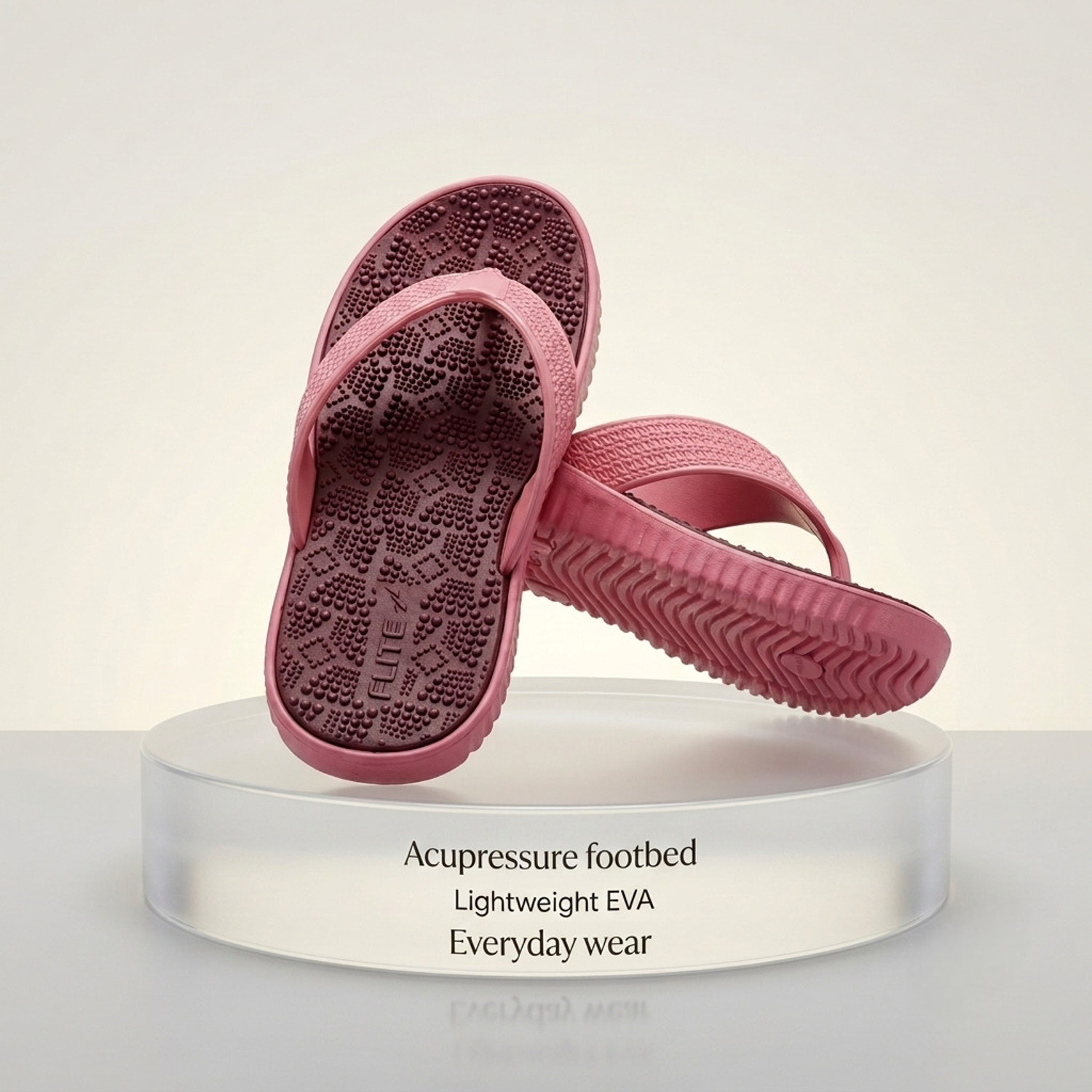 Image of FLITE Women Slippers (Pink, Maroon, 6)