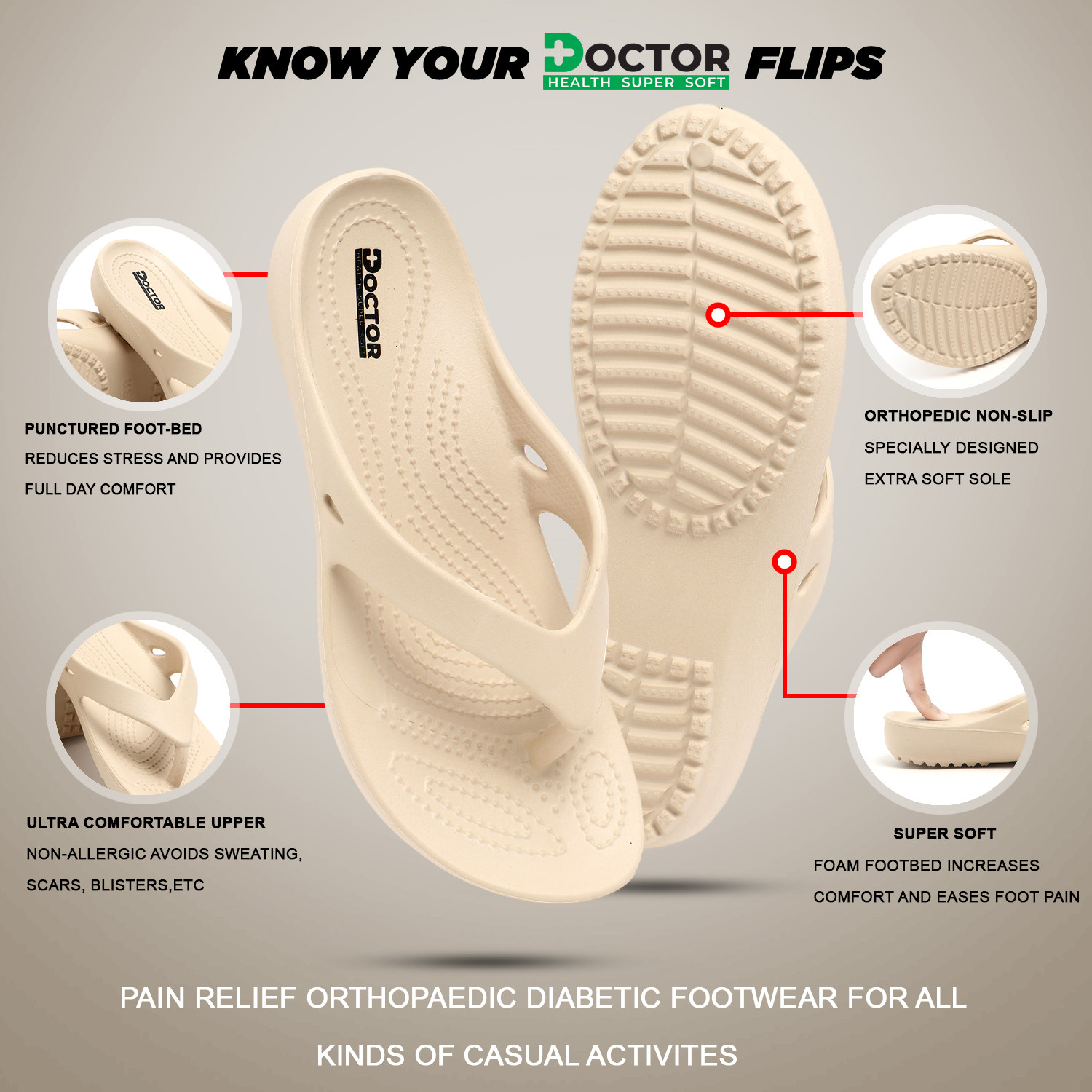 Image of Doctor Health Super Soft Women NewlyLaunch|Classic Soft|Cushion|Comfortable|Premium|Stylish| Flip Flops Slippers
