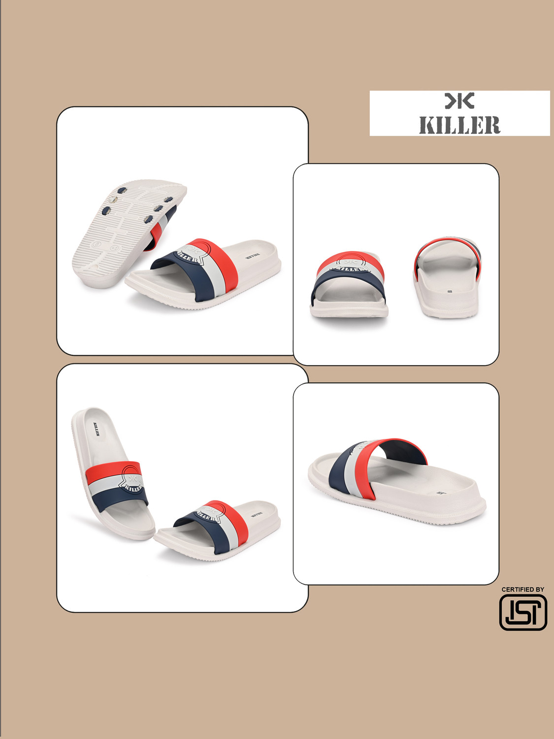 Image of KILLER Men Soft Comfortable Chappal Casual Lightweight Men Slippers for Daily Wear Flip Flops