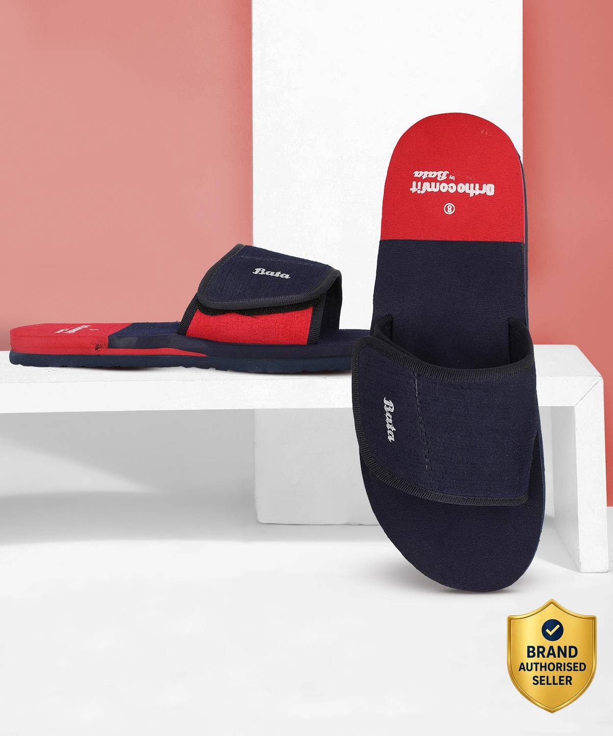 Bata Men Blue Slides - Image 1