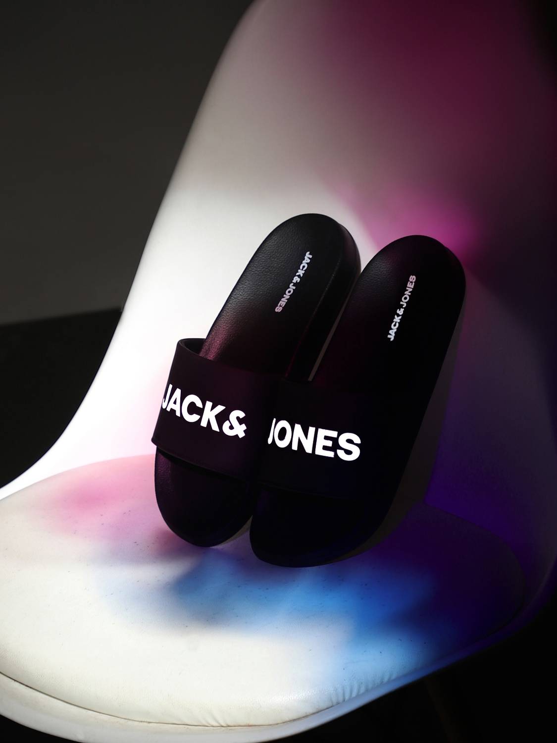 JACK & JONES Men Black Slides