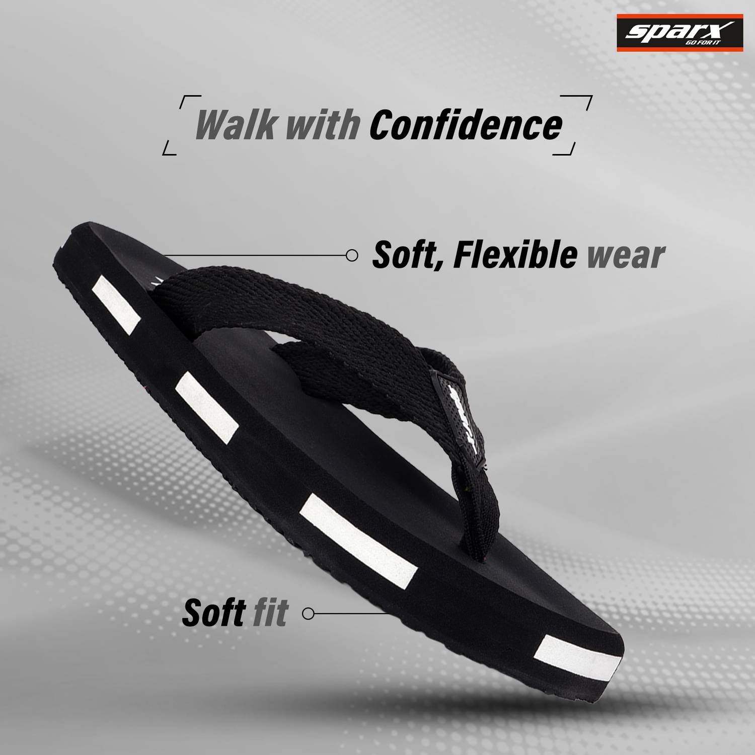 Sparx Men Black Flip Flops - Image 5